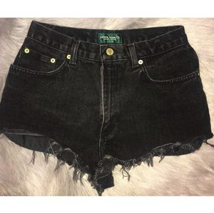 Ralph Lauren Black Cut Off High Waisted Shorts